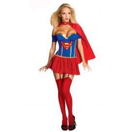 Blå-rød forførende  superwomen kostyme